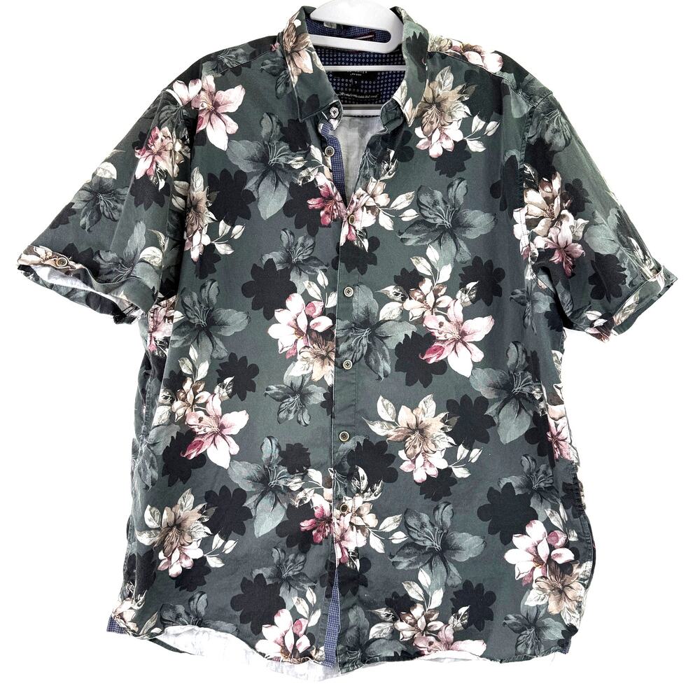 Ted Baker Men's London Verre Slim Fit Floral Button Up Shirt